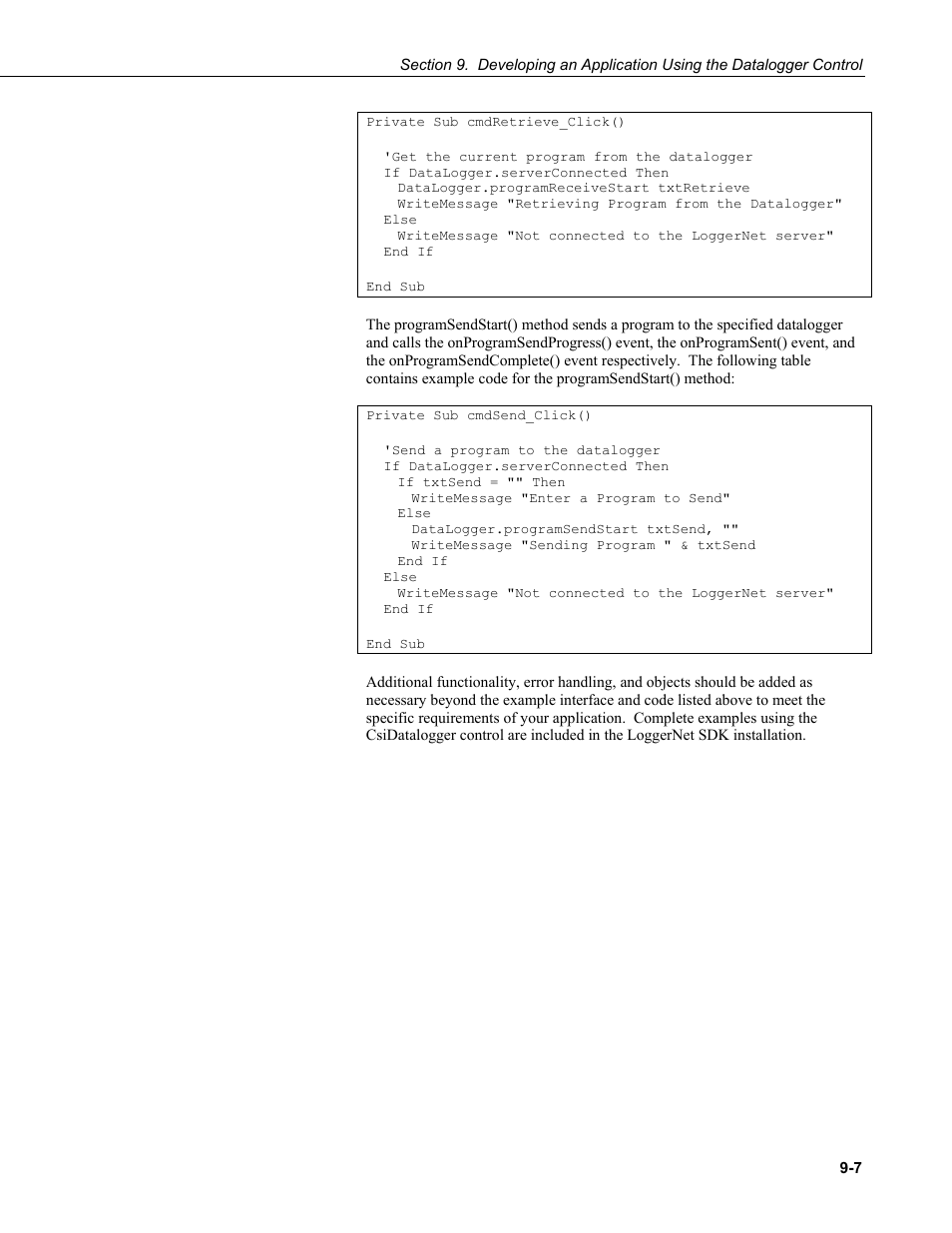 Campbell Scientific LoggerNet-SDK Software Development Kit User Manual | Page 49 / 178