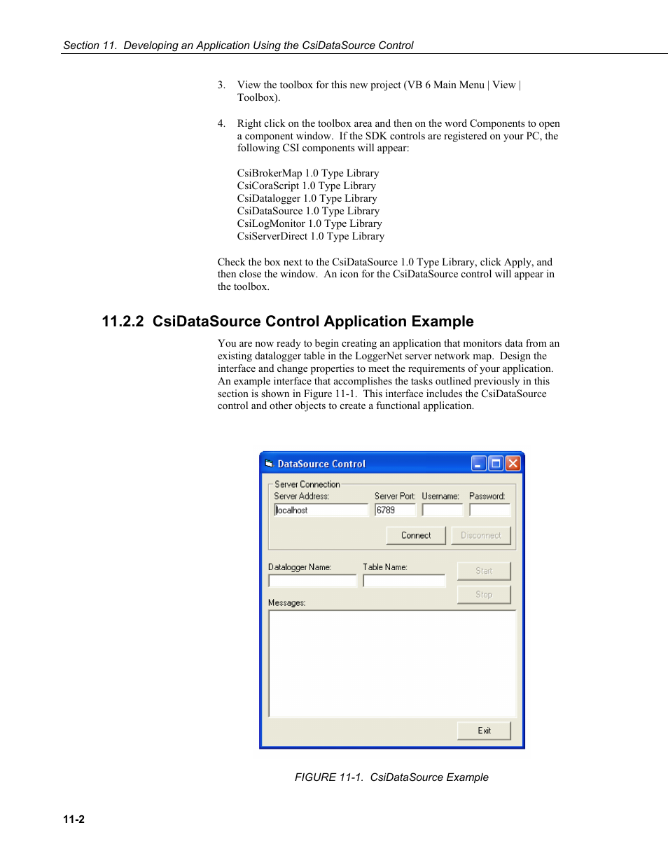 2 csidatasource control application example | Campbell Scientific LoggerNet-SDK Software Development Kit User Manual | Page 56 / 178