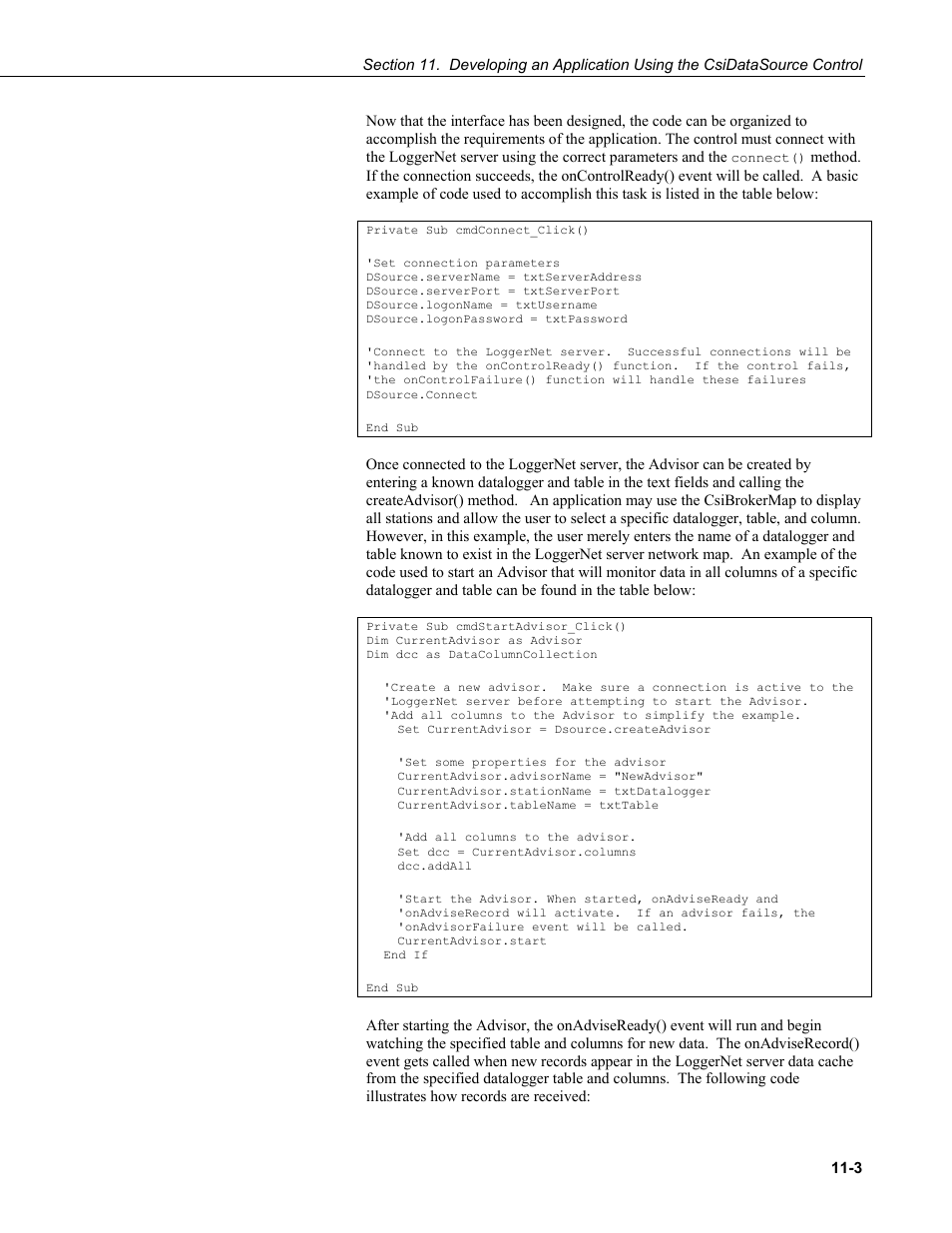 Campbell Scientific LoggerNet-SDK Software Development Kit User Manual | Page 57 / 178