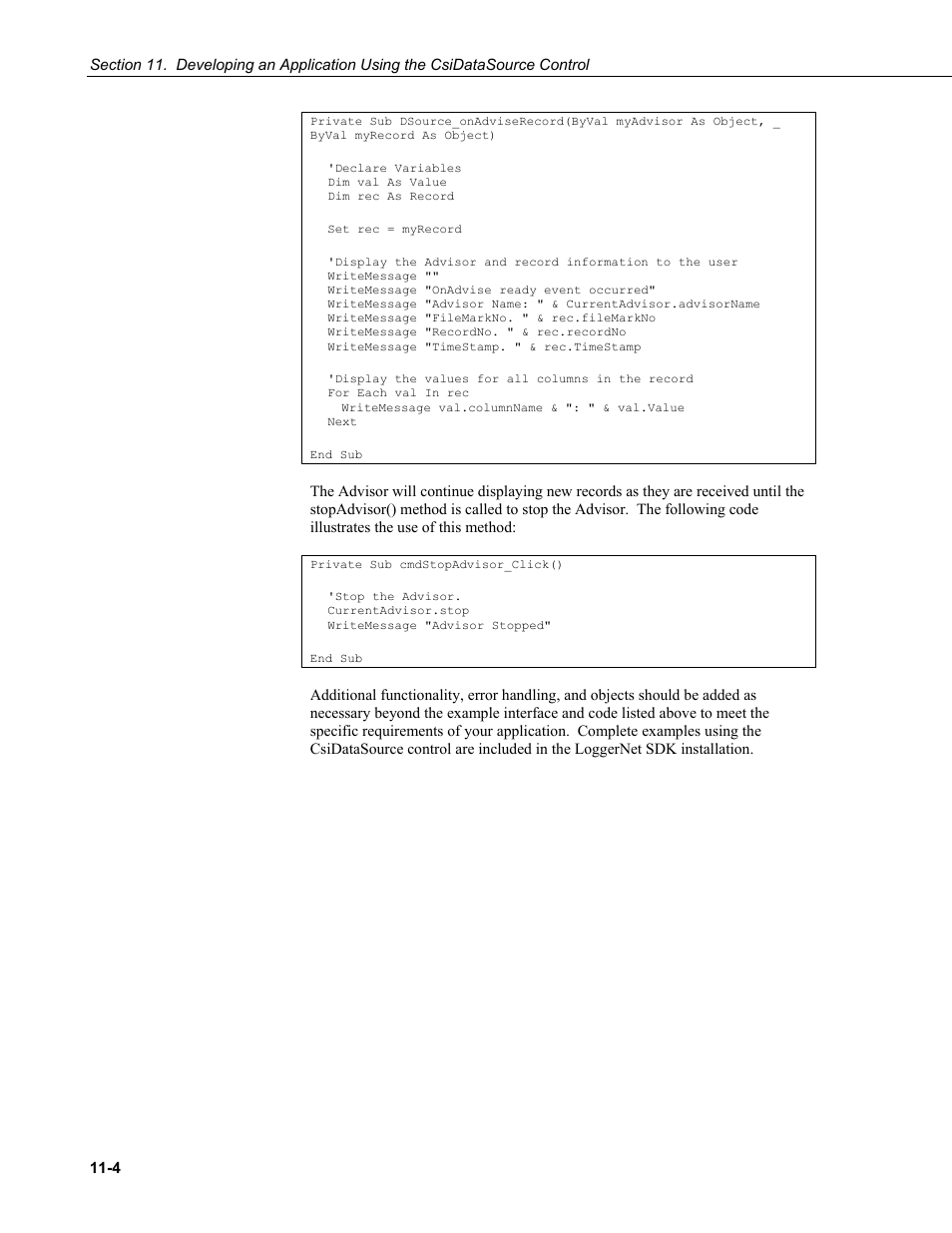 Campbell Scientific LoggerNet-SDK Software Development Kit User Manual | Page 58 / 178