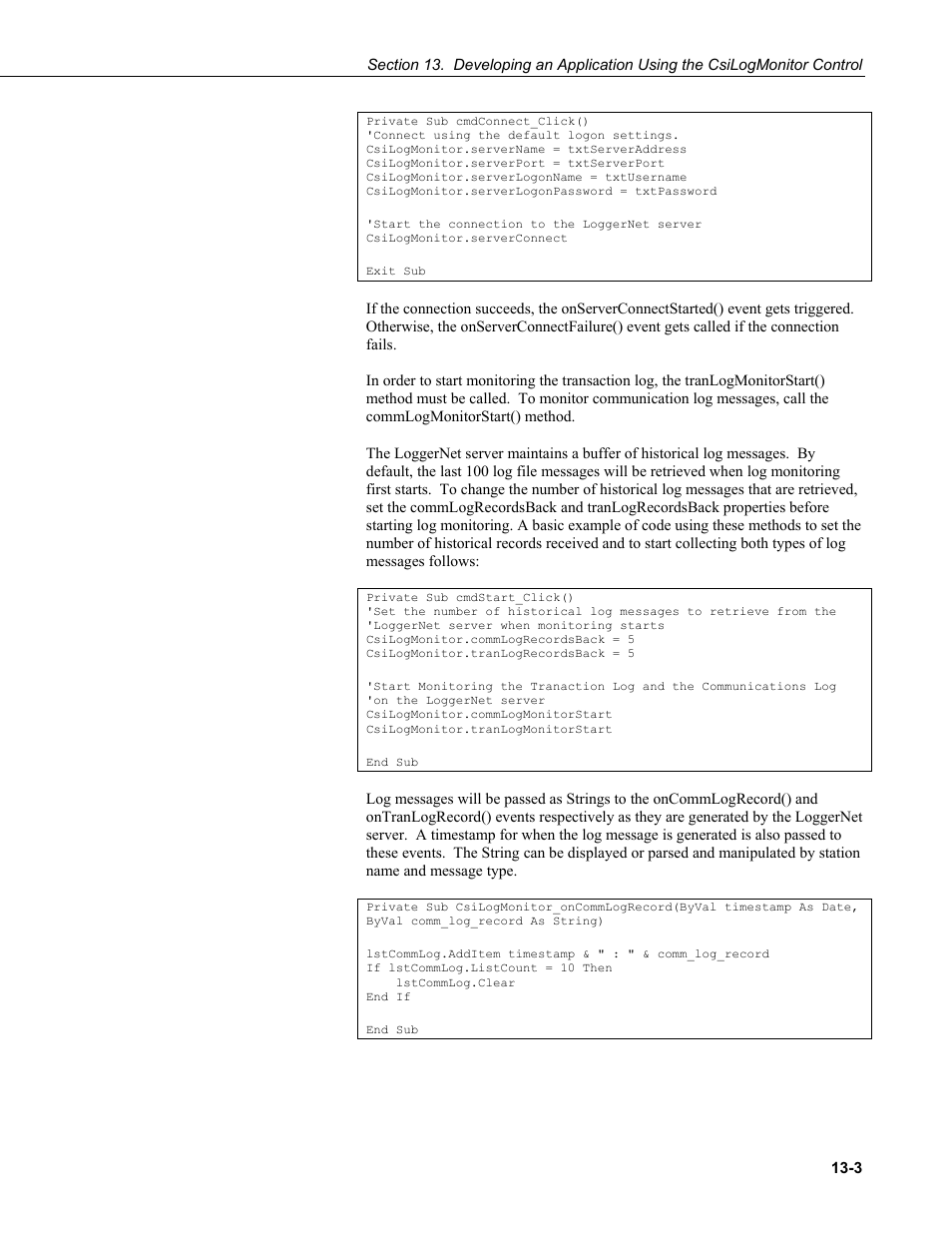 Campbell Scientific LoggerNet-SDK Software Development Kit User Manual | Page 63 / 178