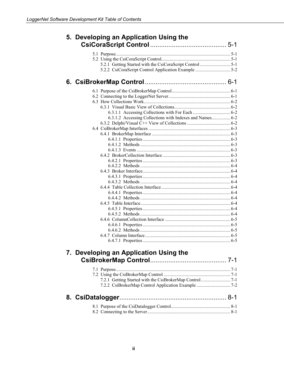 Csibrokermap control -1, Csidatalogger -1 | Campbell Scientific LoggerNet-SDK Software Development Kit User Manual | Page 8 / 178