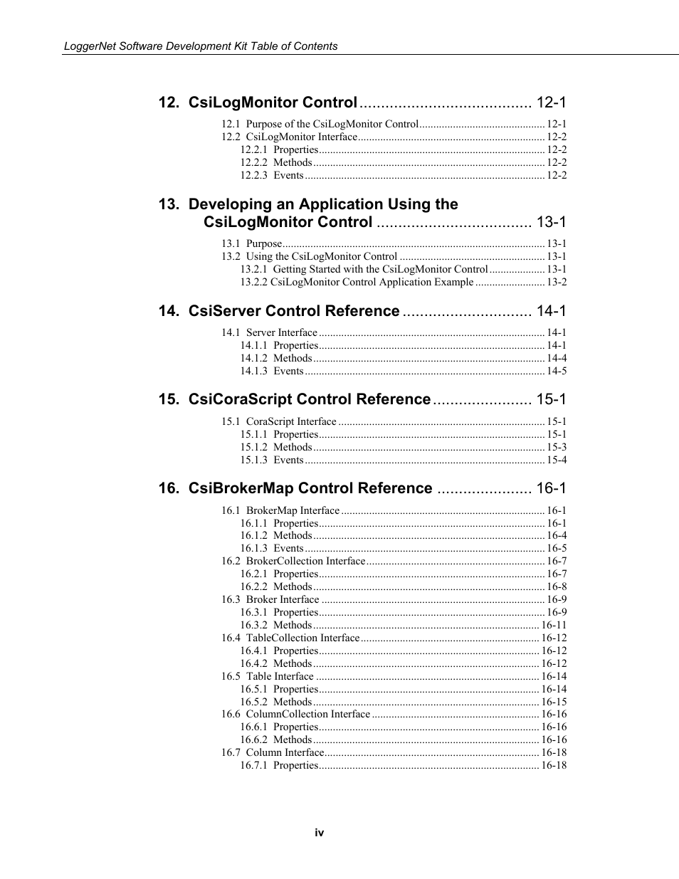 Csilogmonitor control -1, Csiserver control reference -1, Csicorascript control reference -1 | Csibrokermap control reference -1 | Campbell Scientific LoggerNet Server SDK User Manual | Page 10 / 178