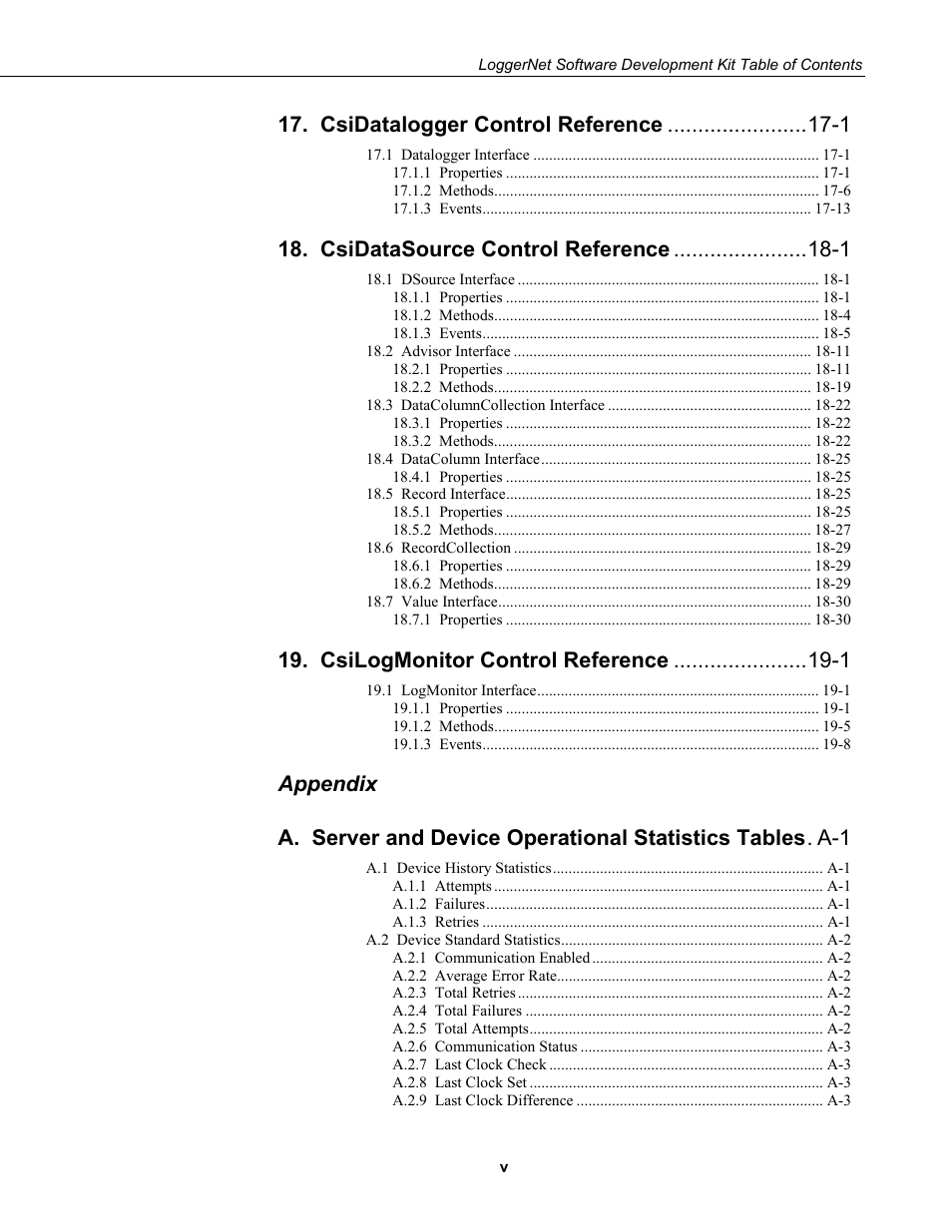Csidatalogger control reference -1, Csidatasource control reference -1, Csilogmonitor control reference -1 | Campbell Scientific LoggerNet Server SDK User Manual | Page 11 / 178