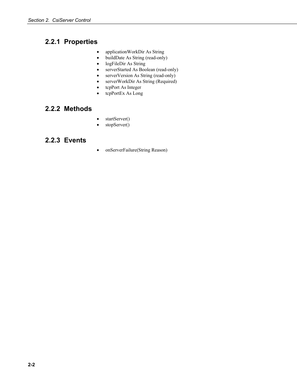 1 properties, 2 methods, 3 events | Campbell Scientific LoggerNet Server SDK User Manual | Page 18 / 178
