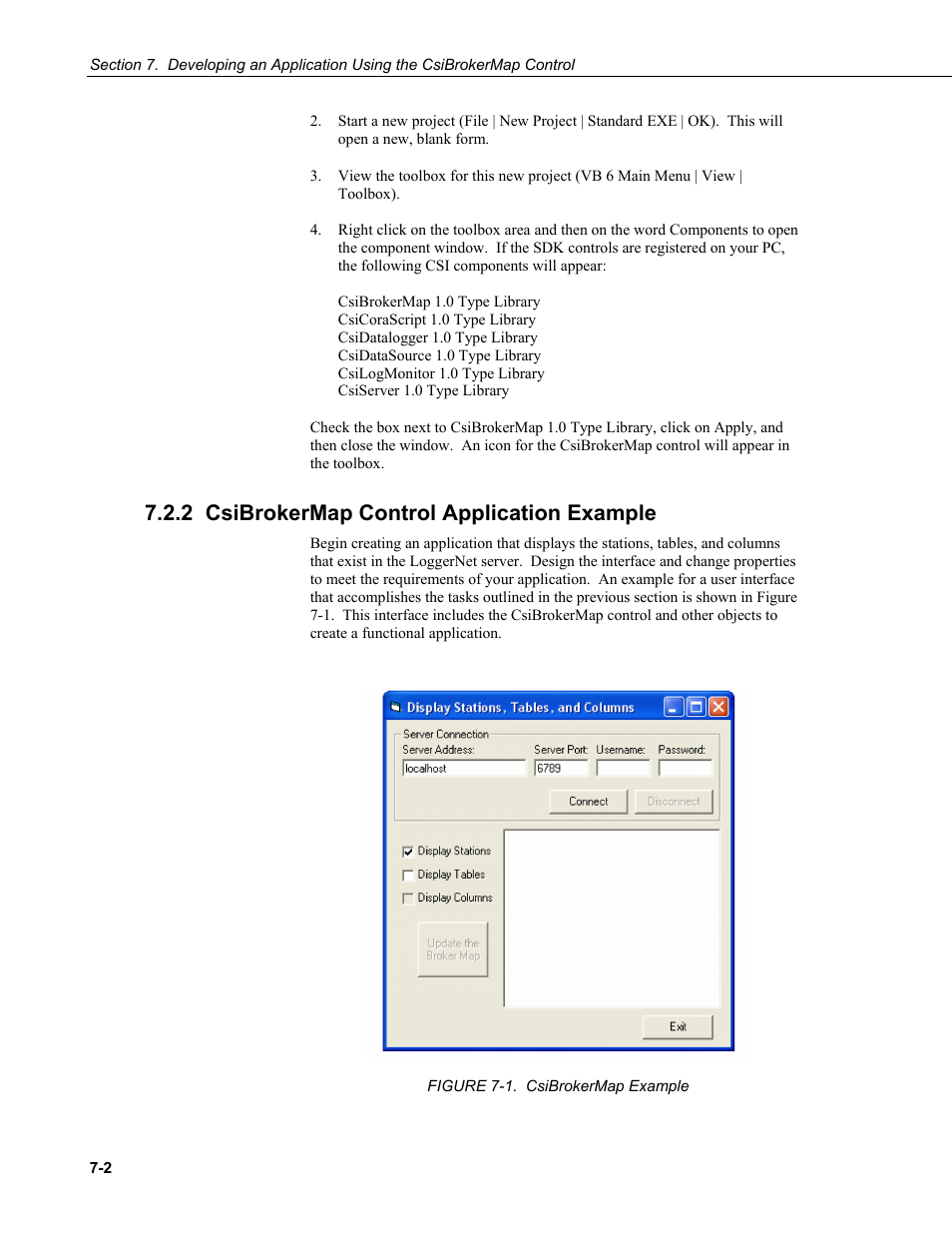 2 csibrokermap control application example | Campbell Scientific LoggerNet Server SDK User Manual | Page 38 / 178