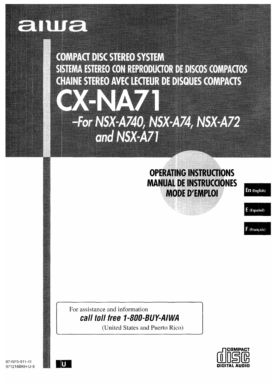 Aiwa CX-NA71 User Manual | 80 pages