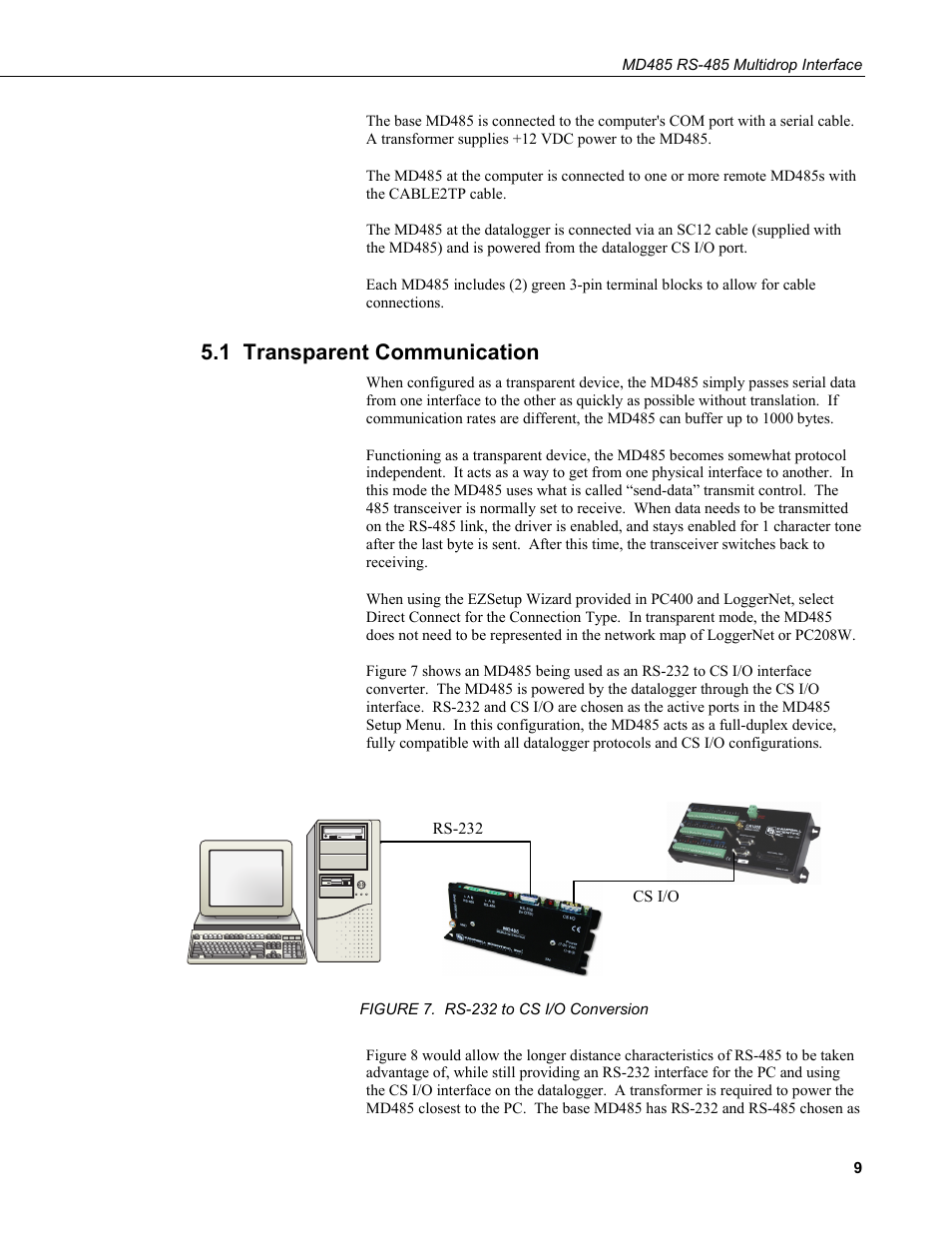 1 transparent communication | Campbell Scientific MD485 RS-485 Multidrop Interface User Manual | Page 15 / 68