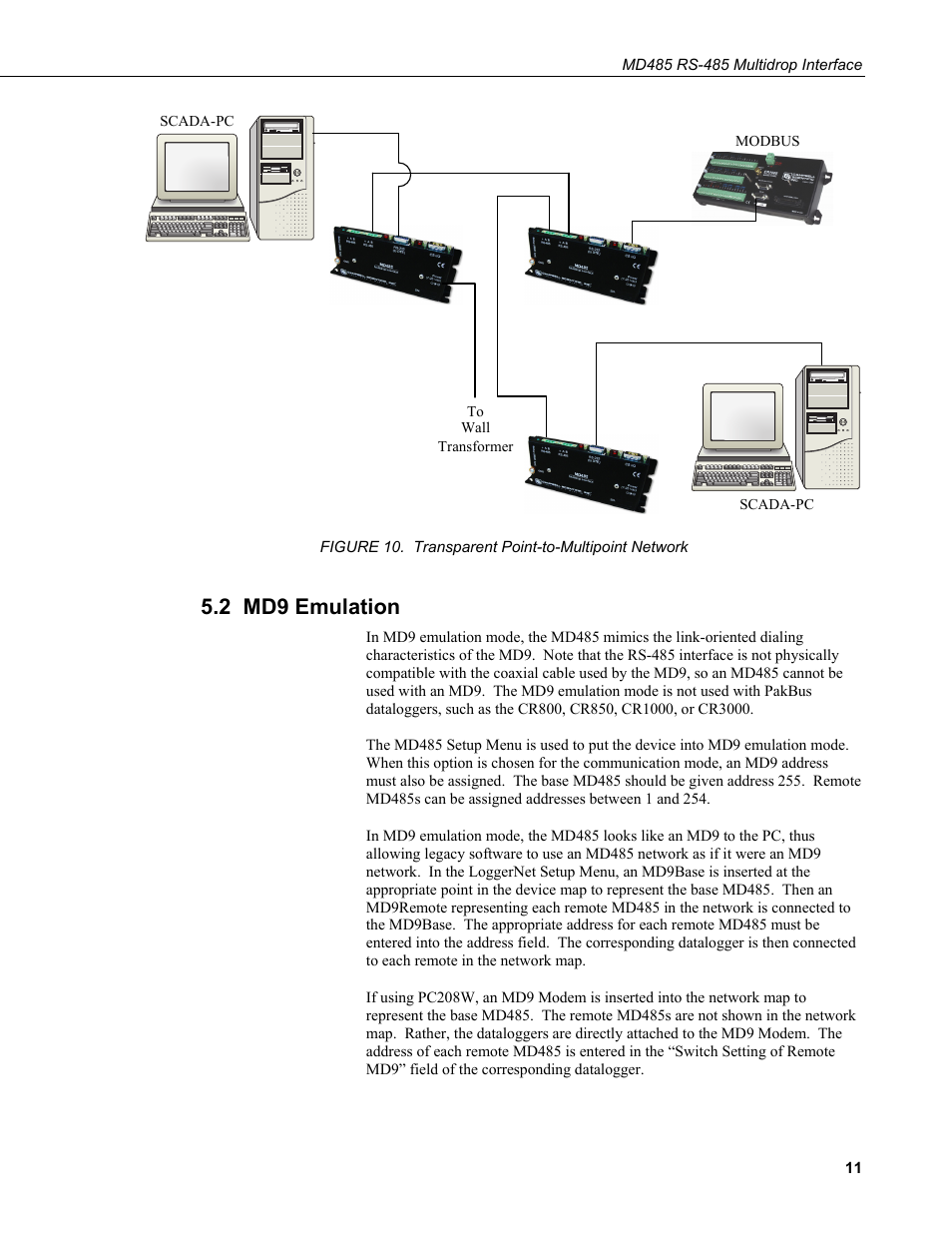 2 md9 emulation | Campbell Scientific MD485 RS-485 Multidrop Interface User Manual | Page 17 / 68