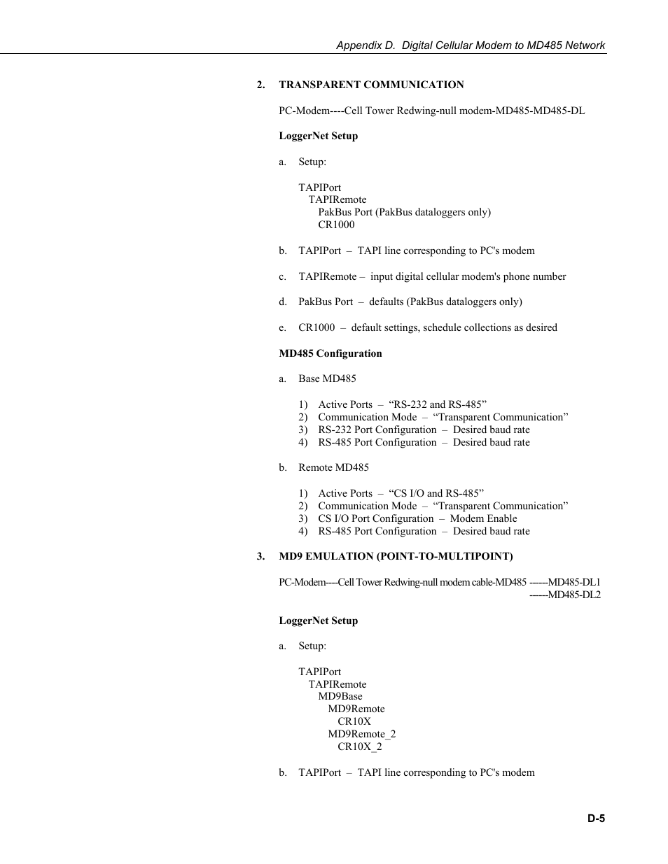Campbell Scientific MD485 RS-485 Multidrop Interface User Manual | Page 49 / 68