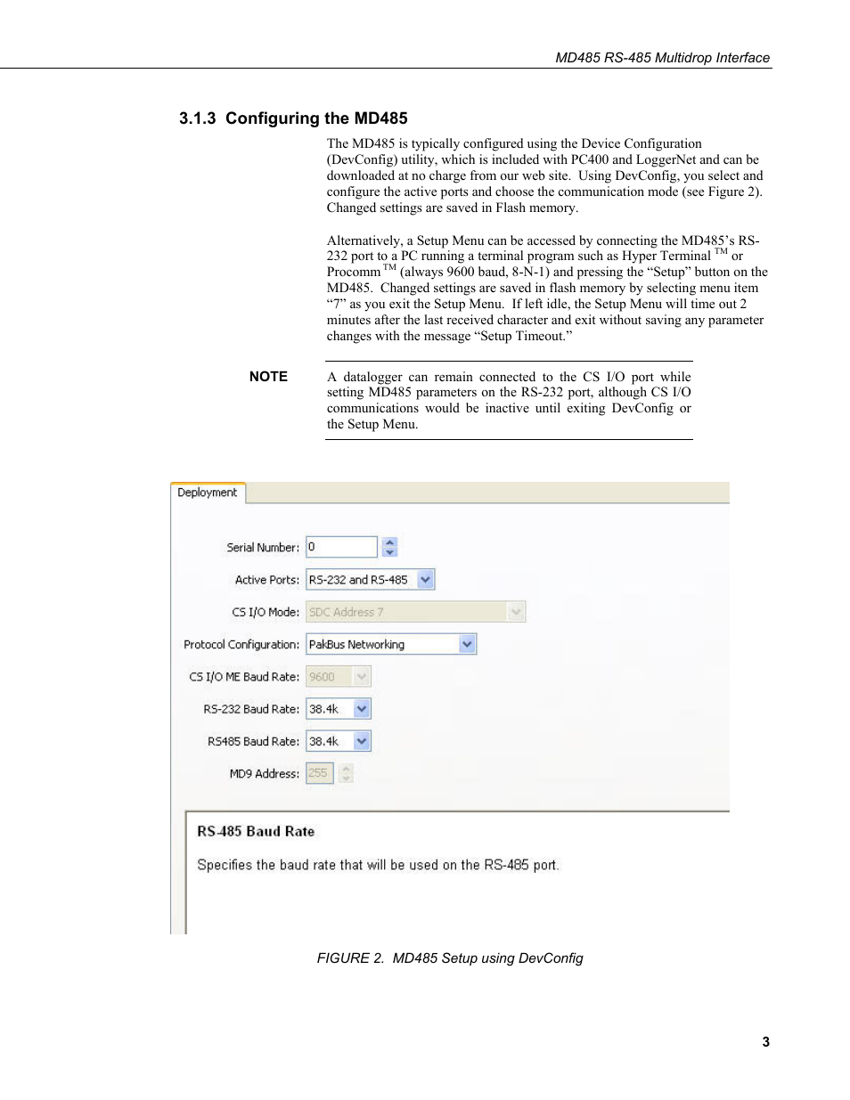 3 configuring the md485 | Campbell Scientific MD485 RS-485 Multidrop Interface User Manual | Page 9 / 68