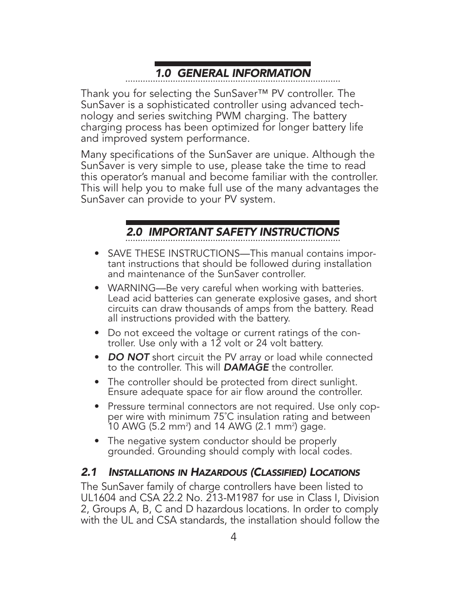 Campbell Scientific Morningstar SunSaver-10 10A 12V Regulator User Manual | Page 4 / 16