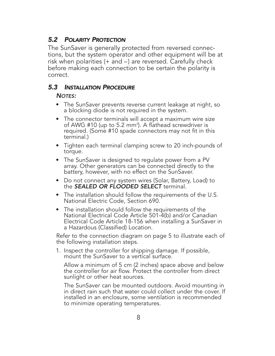 Campbell Scientific Morningstar SunSaver-10 10A 12V Regulator User Manual | Page 8 / 16
