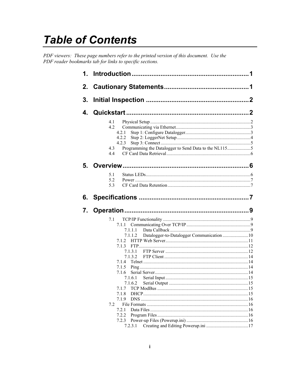 Campbell Scientific NL115 Ethernet Interface and CompactFlash Module User Manual | Page 5 / 38