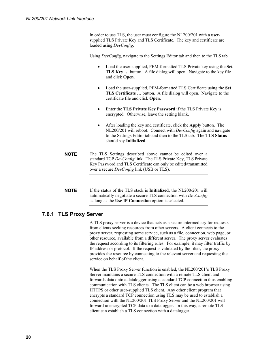 1 tls proxy server, Tls proxy server | Campbell Scientific NL200/NL201 Network Link Interface User Manual | Page 30 / 60
