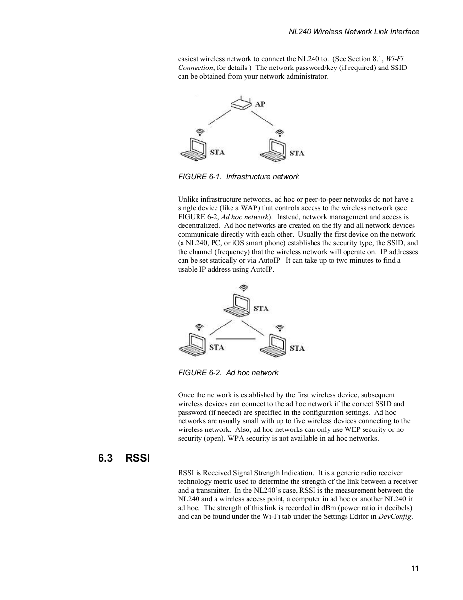 3 rssi, Rssi, 1. infrastructure network | 2. ad hoc network | Campbell Scientific NL240 Wireless Network Link Interface User Manual | Page 21 / 74