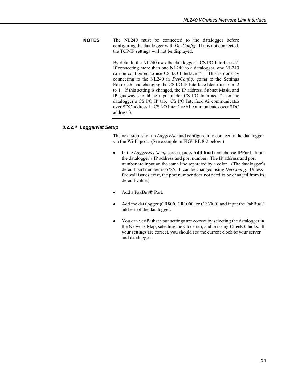 4 loggernet setup, Loggernet setup | Campbell Scientific NL240 Wireless Network Link Interface User Manual | Page 31 / 74