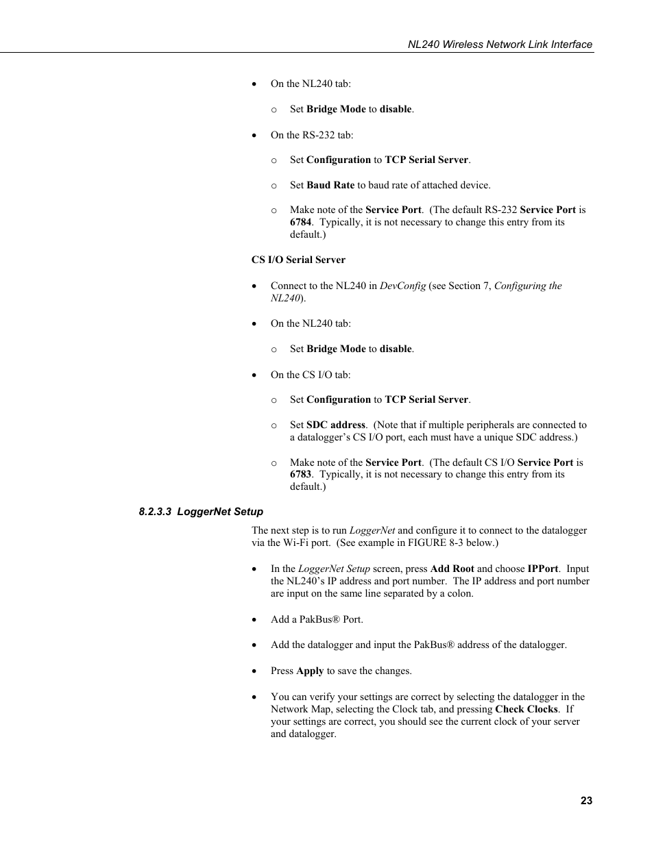 3 loggernet setup, Loggernet setup | Campbell Scientific NL240 Wireless Network Link Interface User Manual | Page 33 / 74