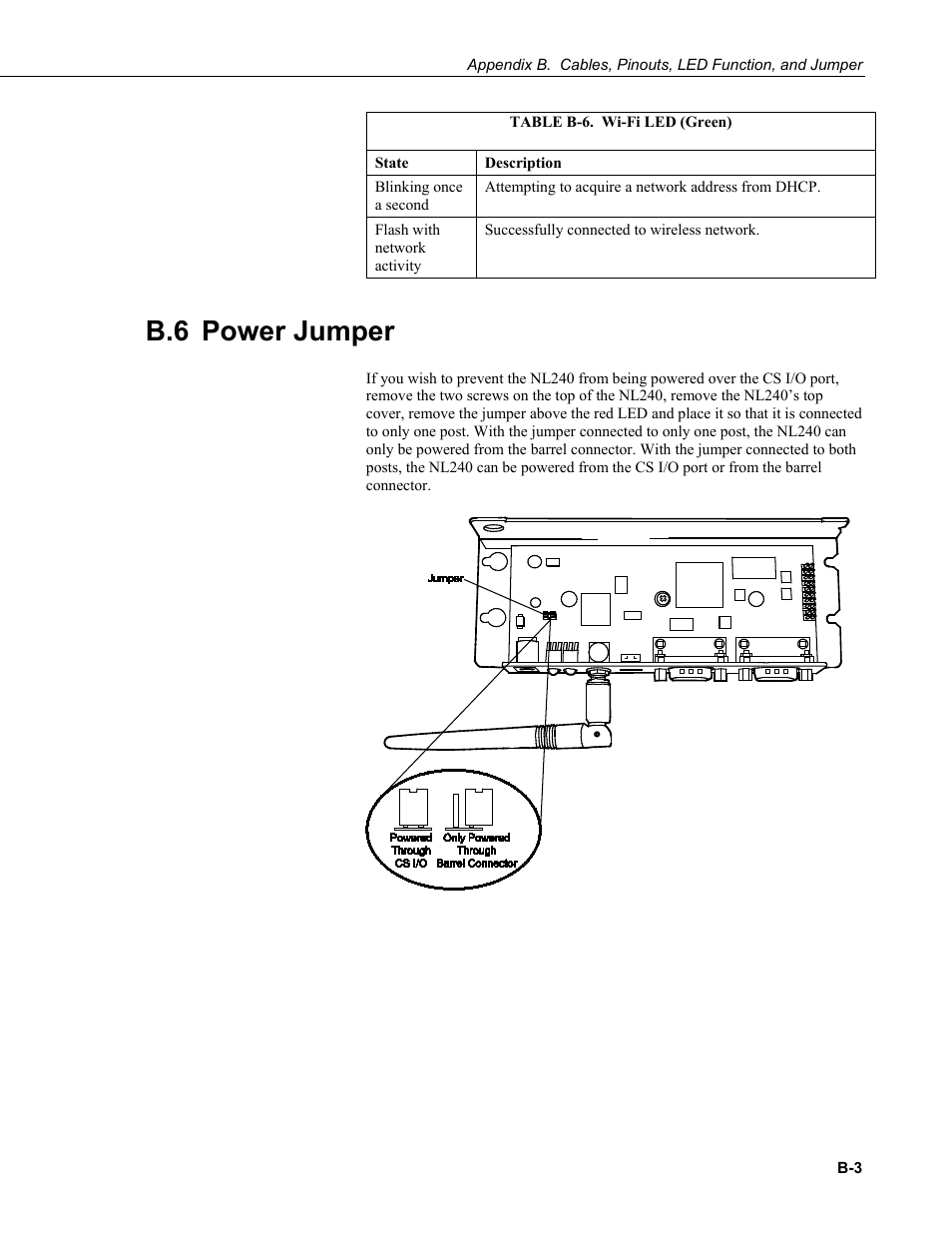 B.6 power jumper | Campbell Scientific NL240 Wireless Network Link Interface User Manual | Page 49 / 74