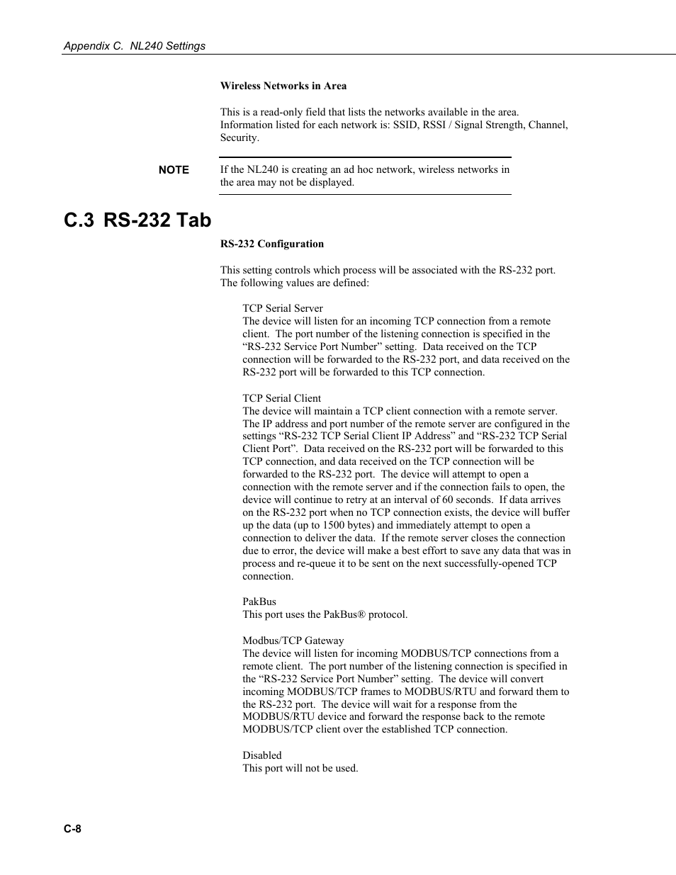 C.3 rs-232 tab | Campbell Scientific NL240 Wireless Network Link Interface User Manual | Page 58 / 74