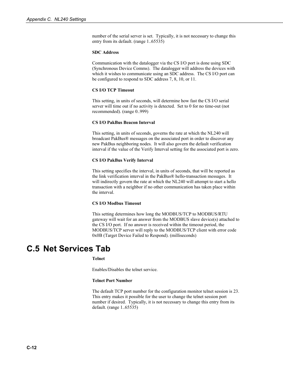 C.5 net services tab | Campbell Scientific NL240 Wireless Network Link Interface User Manual | Page 62 / 74