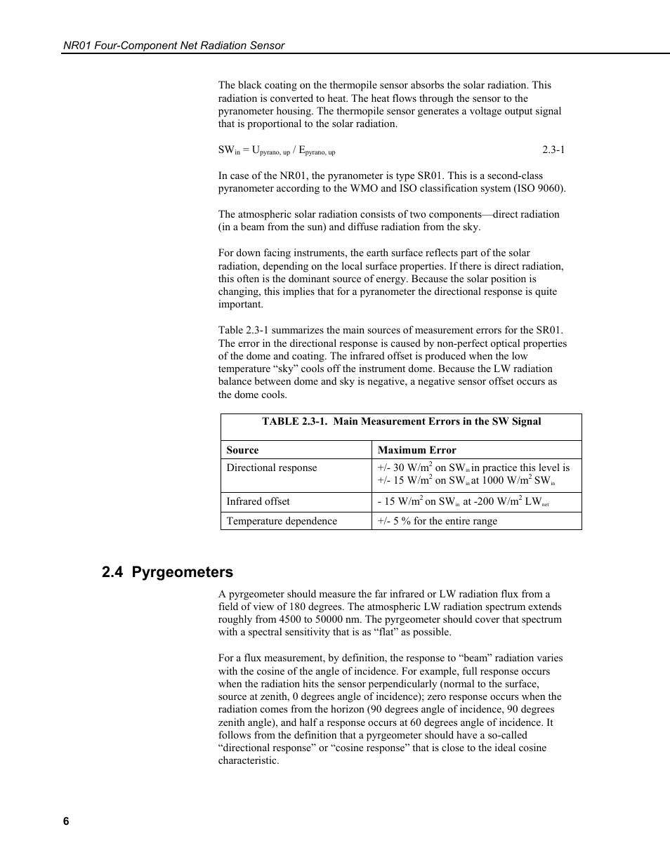 4 pyrgeometers | Campbell Scientific NR01 Net Radiometer User Manual | Page 10 / 46