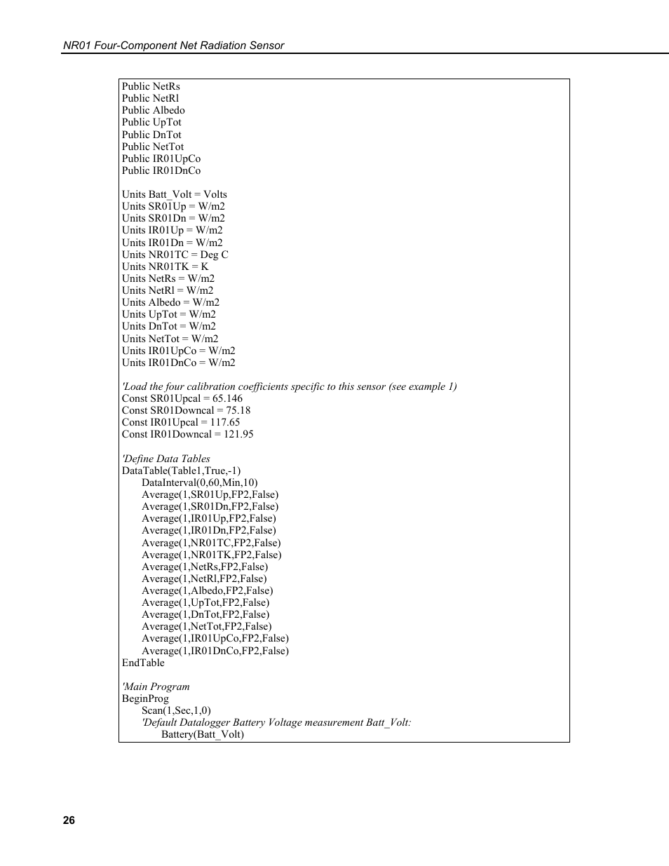 Campbell Scientific NR01 Net Radiometer User Manual | Page 30 / 46