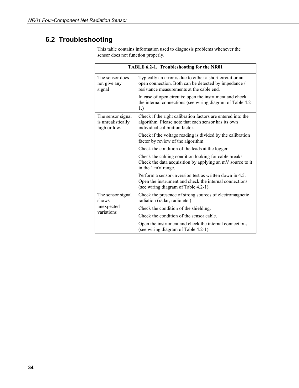 2 troubleshooting | Campbell Scientific NR01 Net Radiometer User Manual | Page 38 / 46