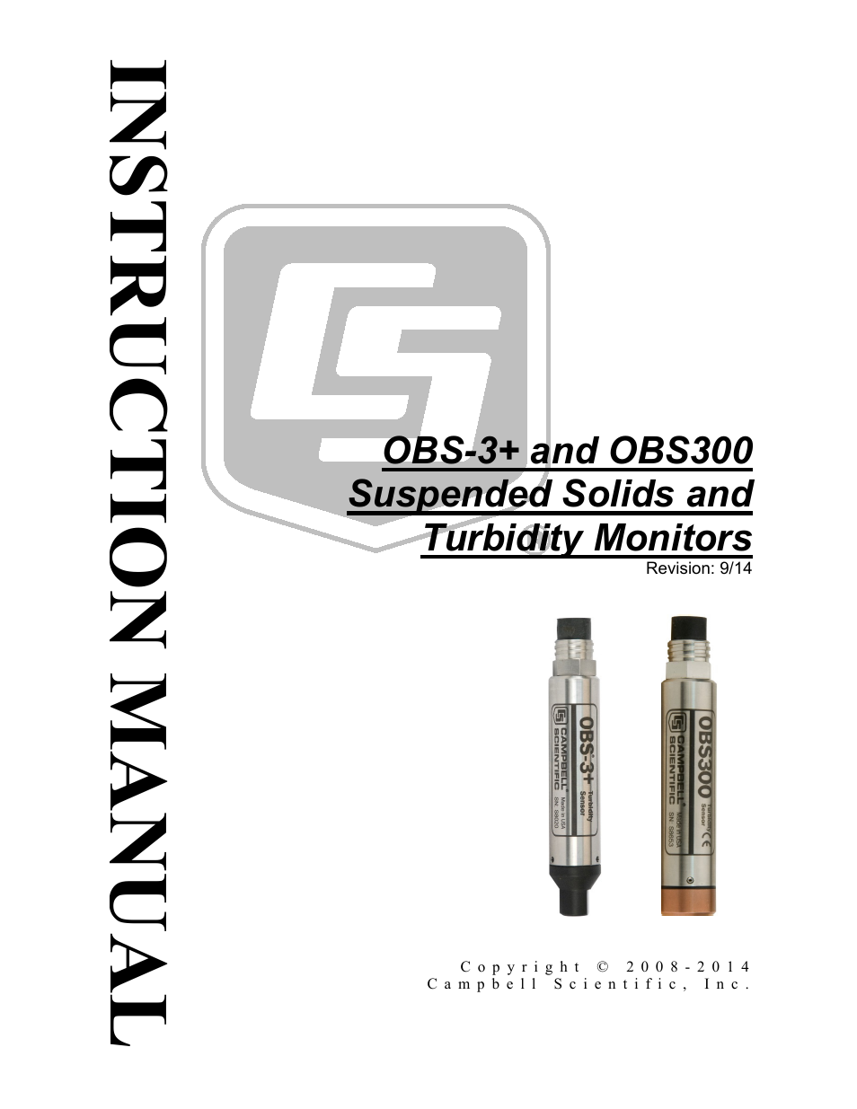 Campbell Scientific OBS-3+ and OBS300 Suspended Solids and Turbidity Monitors User Manual | 54 pages