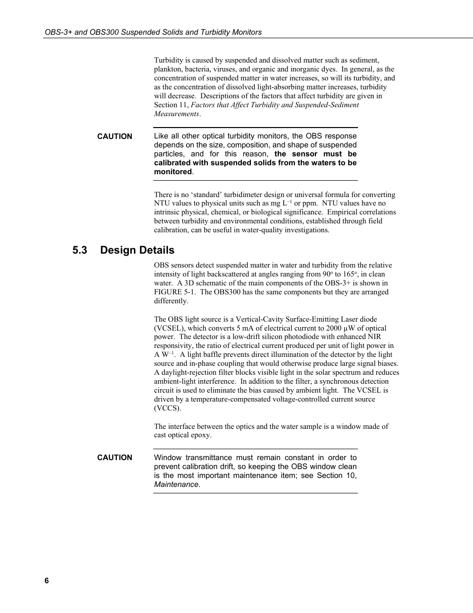 3 design details, Design details | Campbell Scientific OBS-3+ and OBS300 Suspended Solids and Turbidity Monitors User Manual | Page 16 / 54