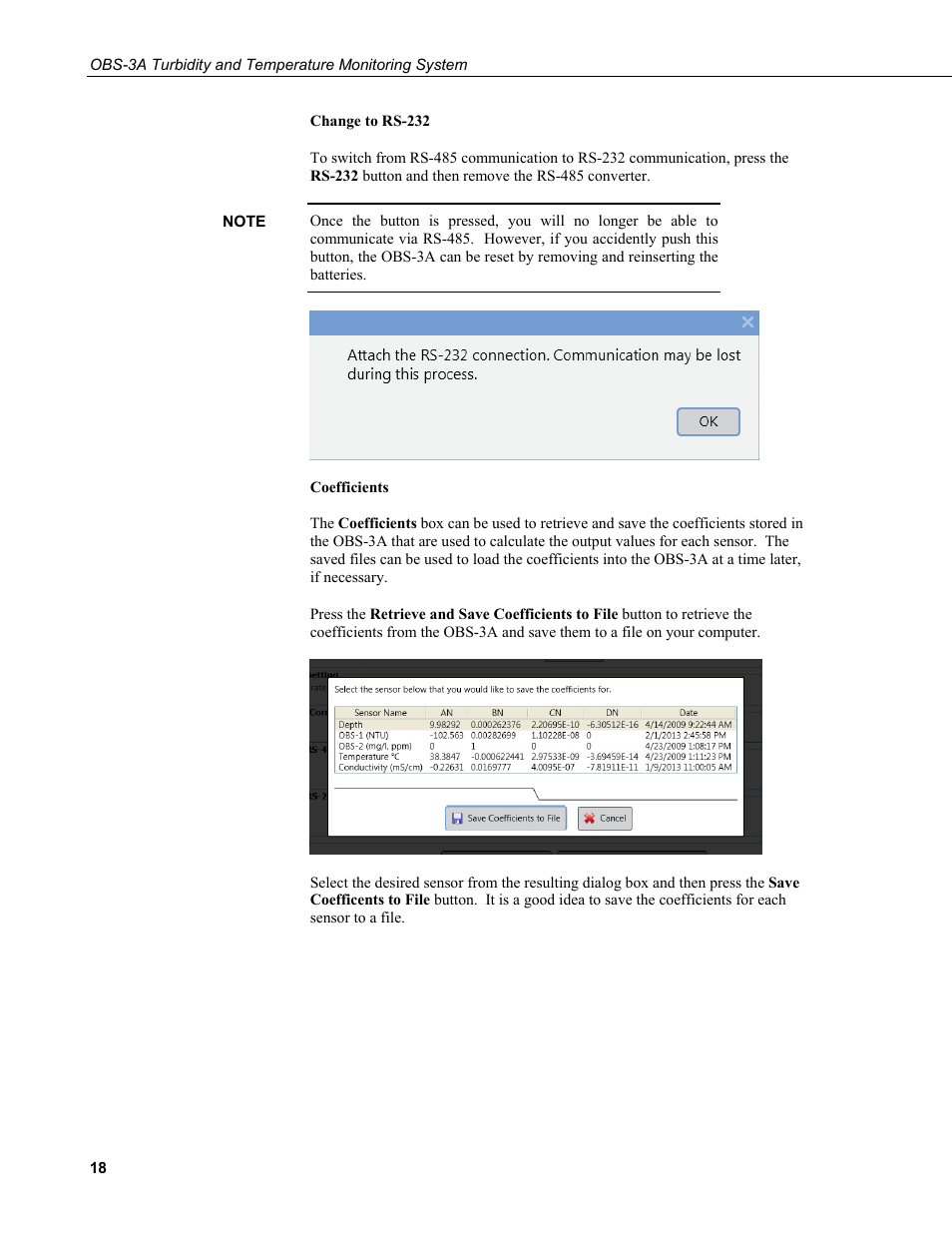 Campbell Scientific OBS-3A Turbidity and Temperature Monitoring System User Manual | Page 26 / 72