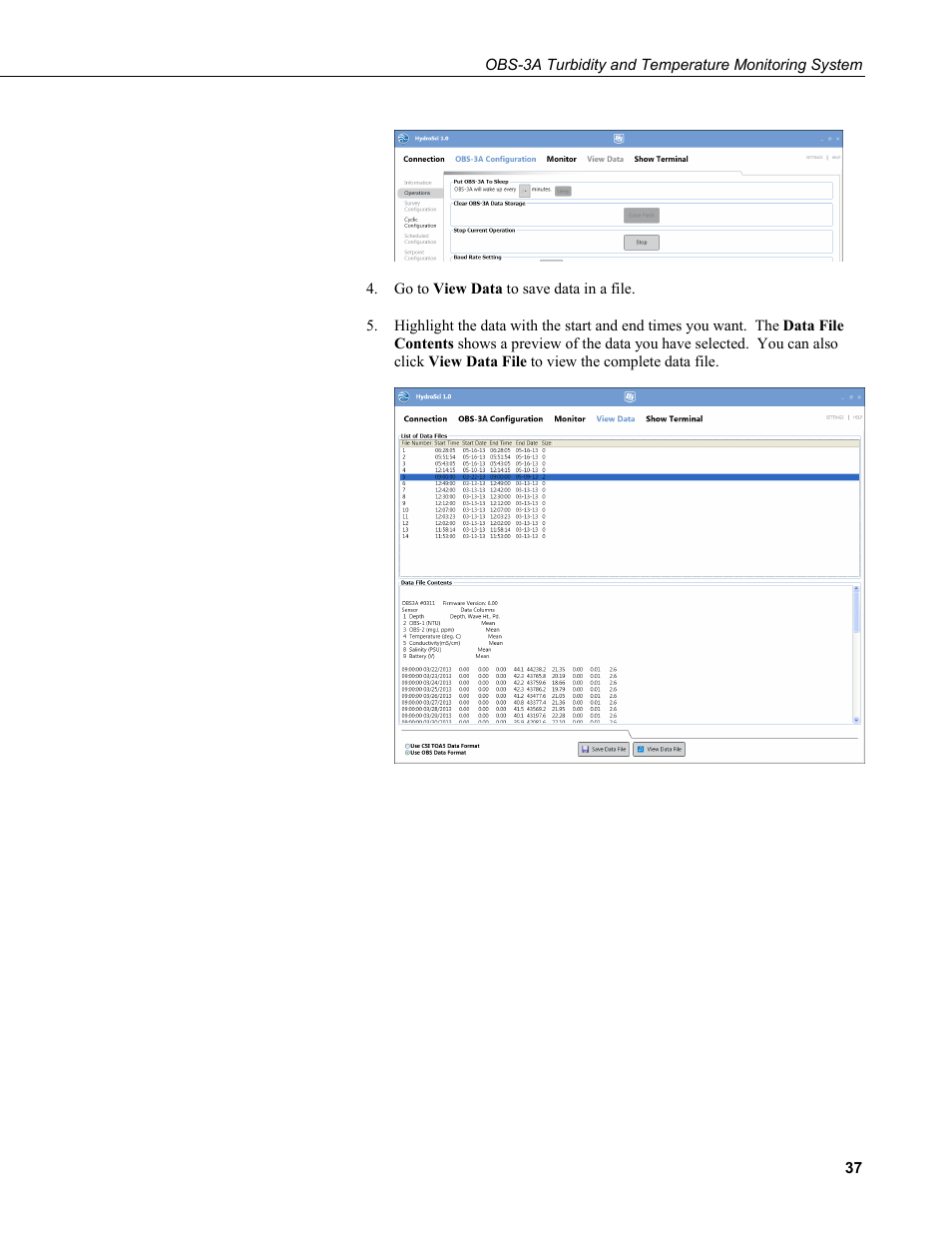 Campbell Scientific OBS-3A Turbidity and Temperature Monitoring System User Manual | Page 45 / 72