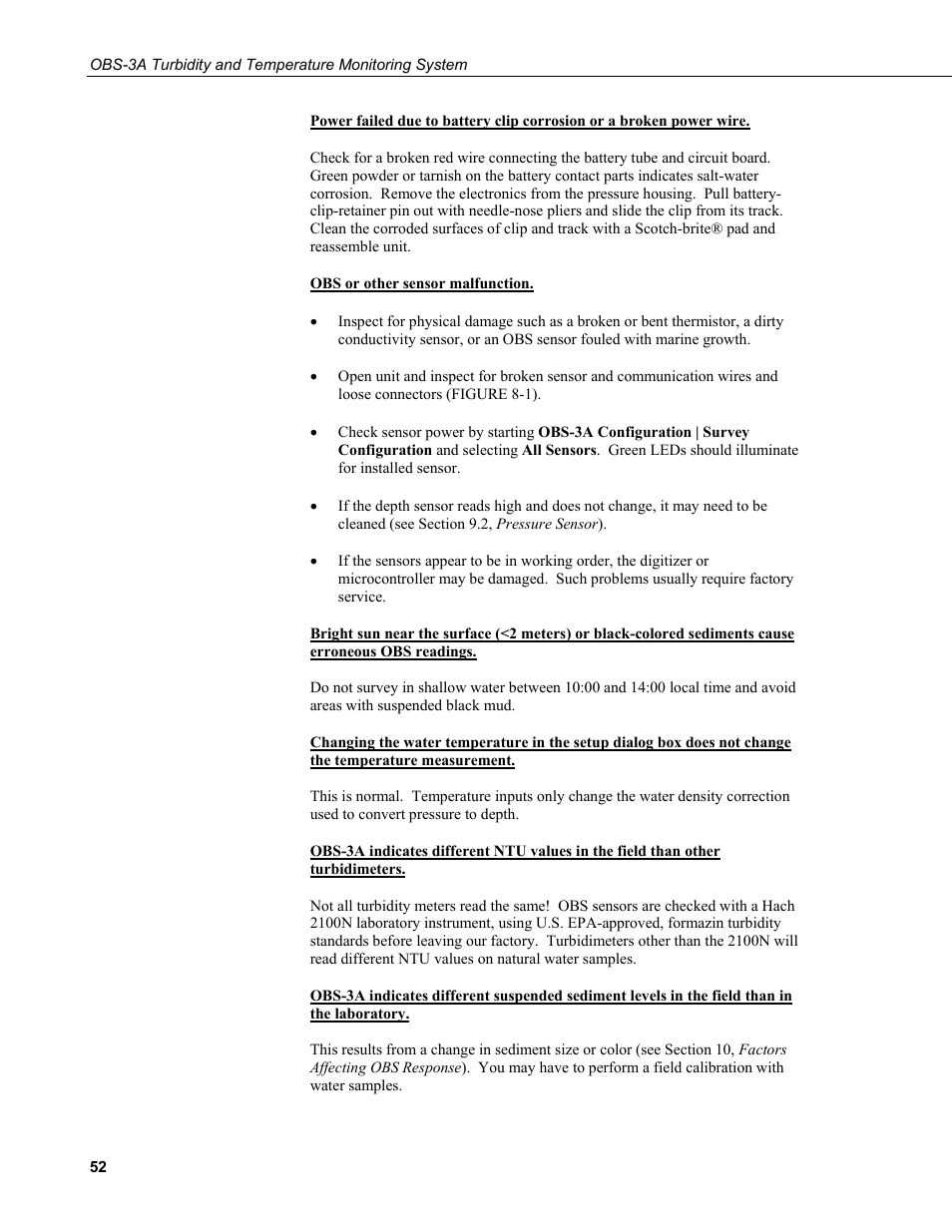 Campbell Scientific OBS-3A Turbidity and Temperature Monitoring System User Manual | Page 60 / 72