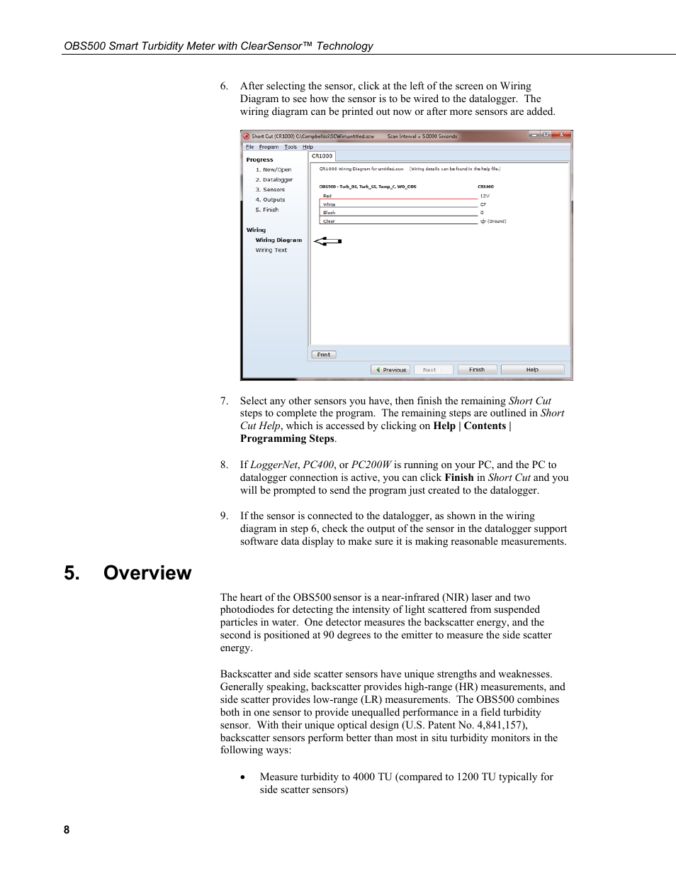 Overview | Campbell Scientific OBS500 Smart Turbidity Meter with ClearSensor Technology User Manual | Page 18 / 64