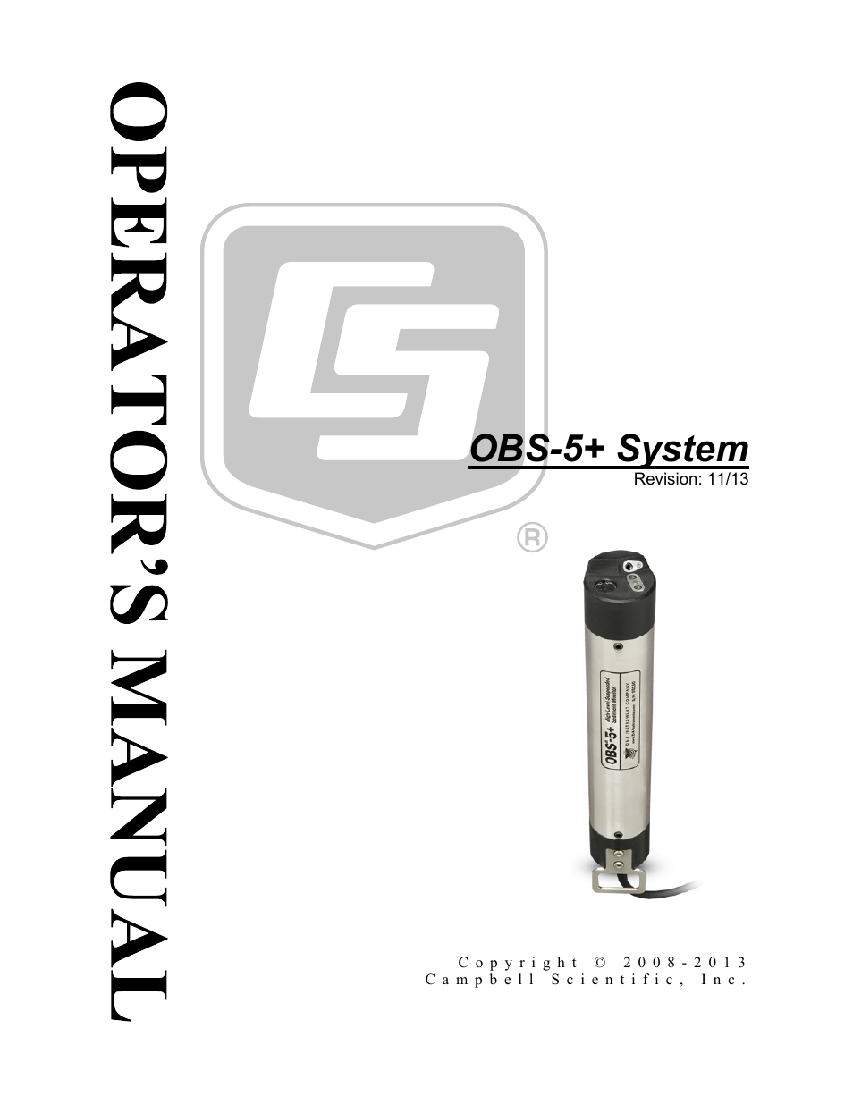 Campbell Scientific OBS-5+ Sediment Concentration Monitor and Pressure Sensor User Manual | 52 pages