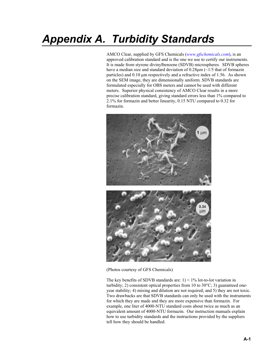 Appendix a. turbidity standards | Campbell Scientific OBS-5+ Sediment Concentration Monitor and Pressure Sensor User Manual | Page 47 / 52
