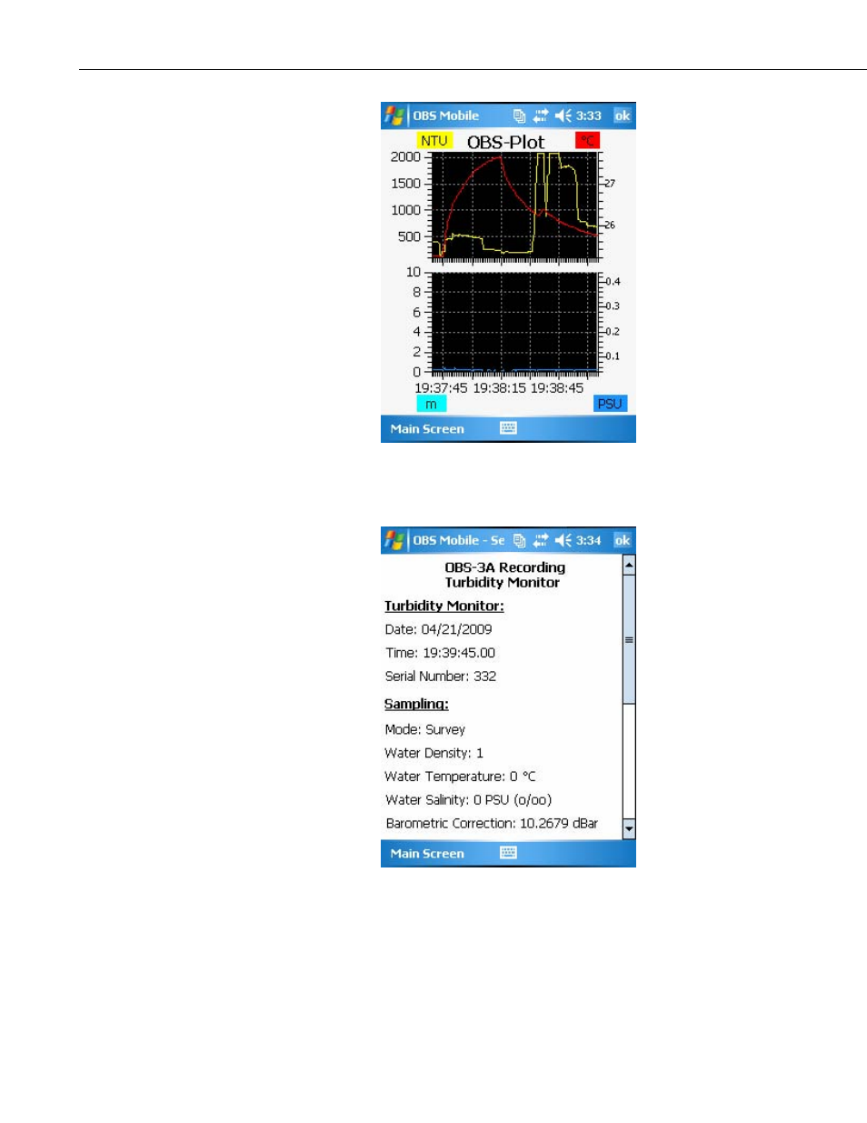 7. test data sample -6, 8. window for viewing instrument information -6, Figure 1-7 | Figure 1-7), Of figure 1-7, Ns (figure 1-8 | Campbell Scientific OBS-Mobile Software for Archer-OBS User Manual | Page 12 / 26