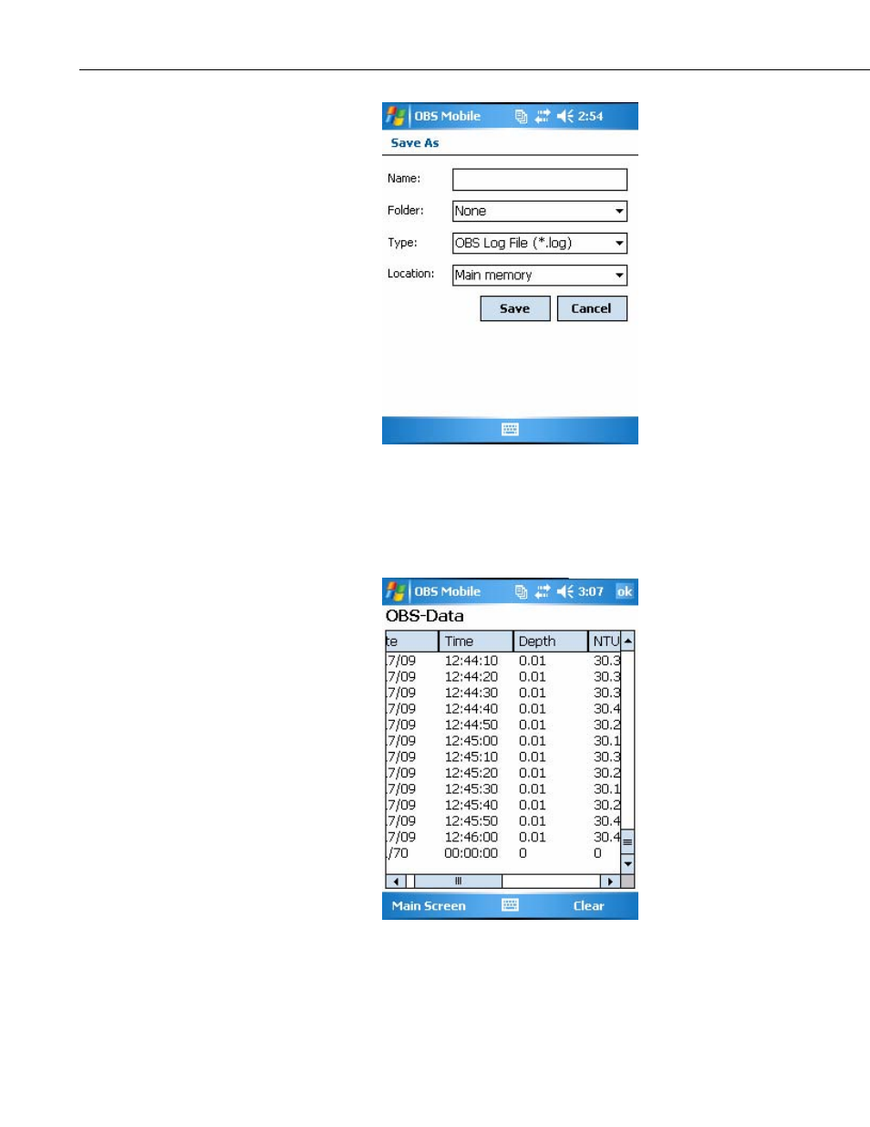 3. data window -2 | Campbell Scientific OBS-Mobile Software for Archer-OBS User Manual | Page 8 / 26