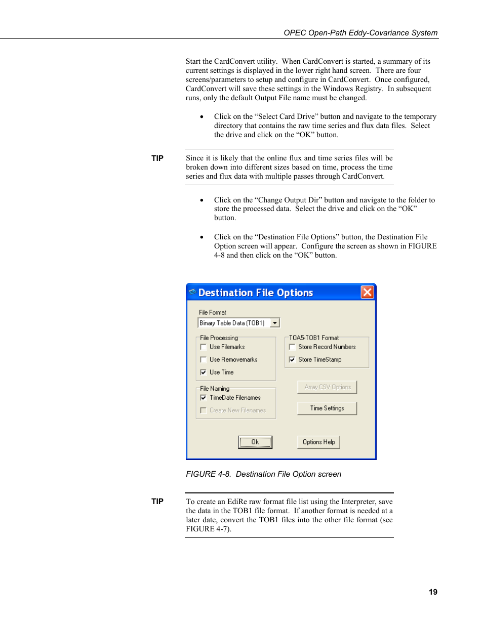 8. destination file option screen | Campbell Scientific Open Path Eddy Covariance (OPEC) User Manual | Page 27 / 56