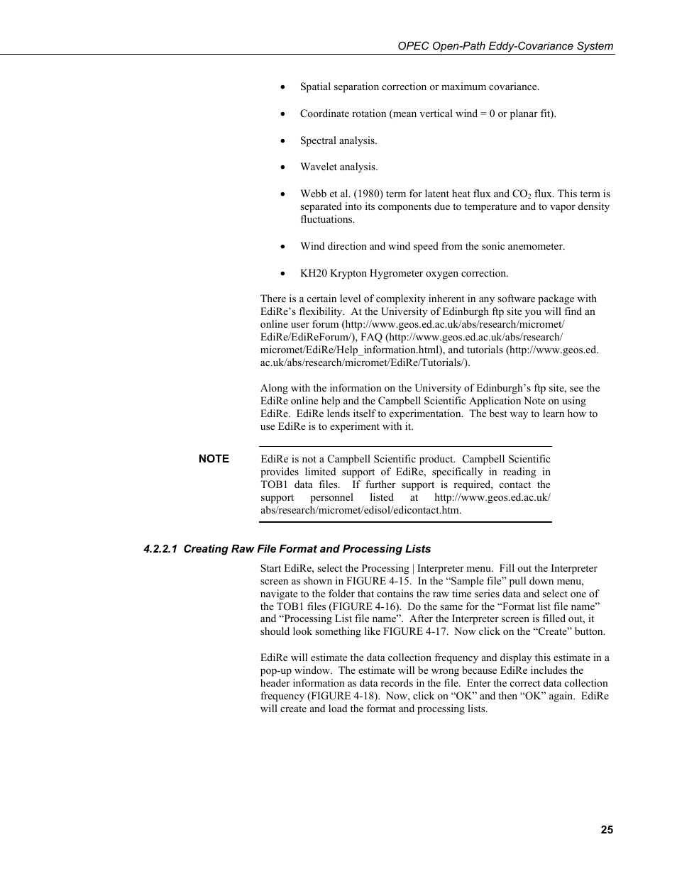 1 creating raw file format and processing lists, Creating raw file format and processing lists | Campbell Scientific Open Path Eddy Covariance (OPEC) User Manual | Page 33 / 56
