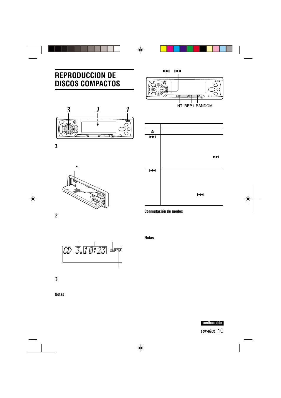 Reproduccion de discos compactos | Aiwa CDC-MP3 User Manual | Page 34 / 70