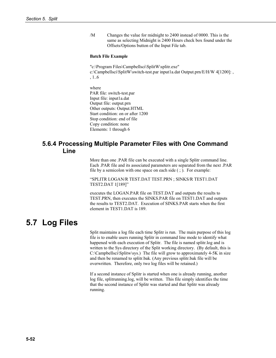 7 log files, Line -52, 7 log | Files -52 | Campbell Scientific PC400 Datalogger Support Software User Manual | Page 100 / 254