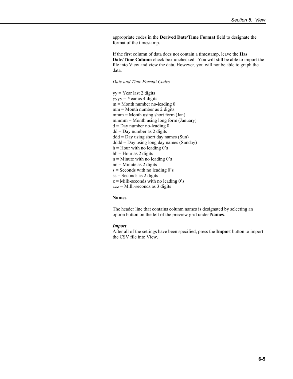Import 6-5 | Campbell Scientific PC400 Datalogger Support Software User Manual | Page 105 / 254