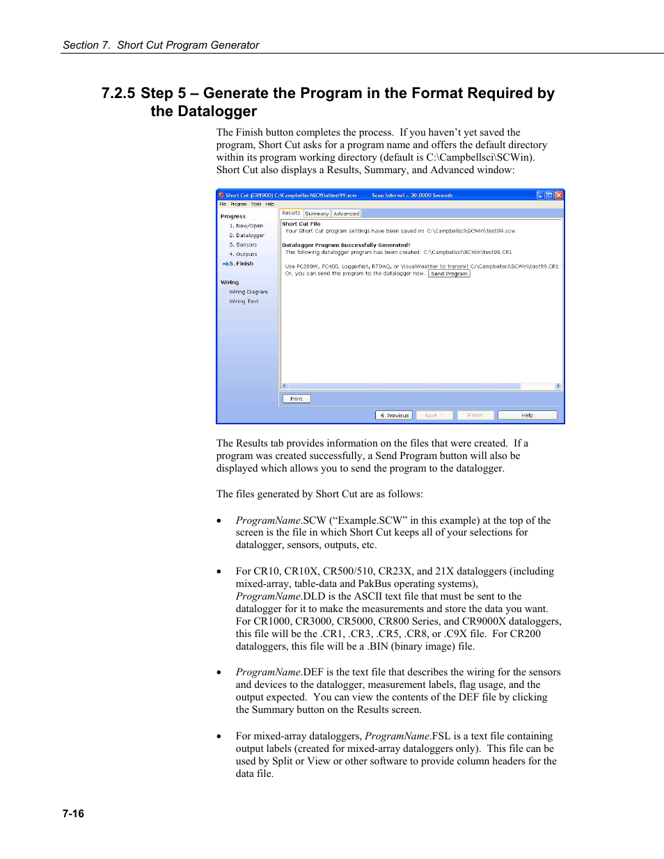 The datalogger -16 | Campbell Scientific PC400 Datalogger Support Software User Manual | Page 132 / 254