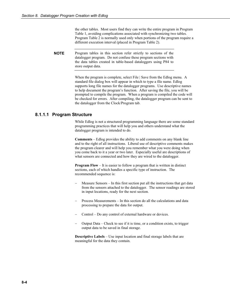 1 program structure, 1 program, Structure -4 | Campbell Scientific PC400 Datalogger Support Software User Manual | Page 140 / 254