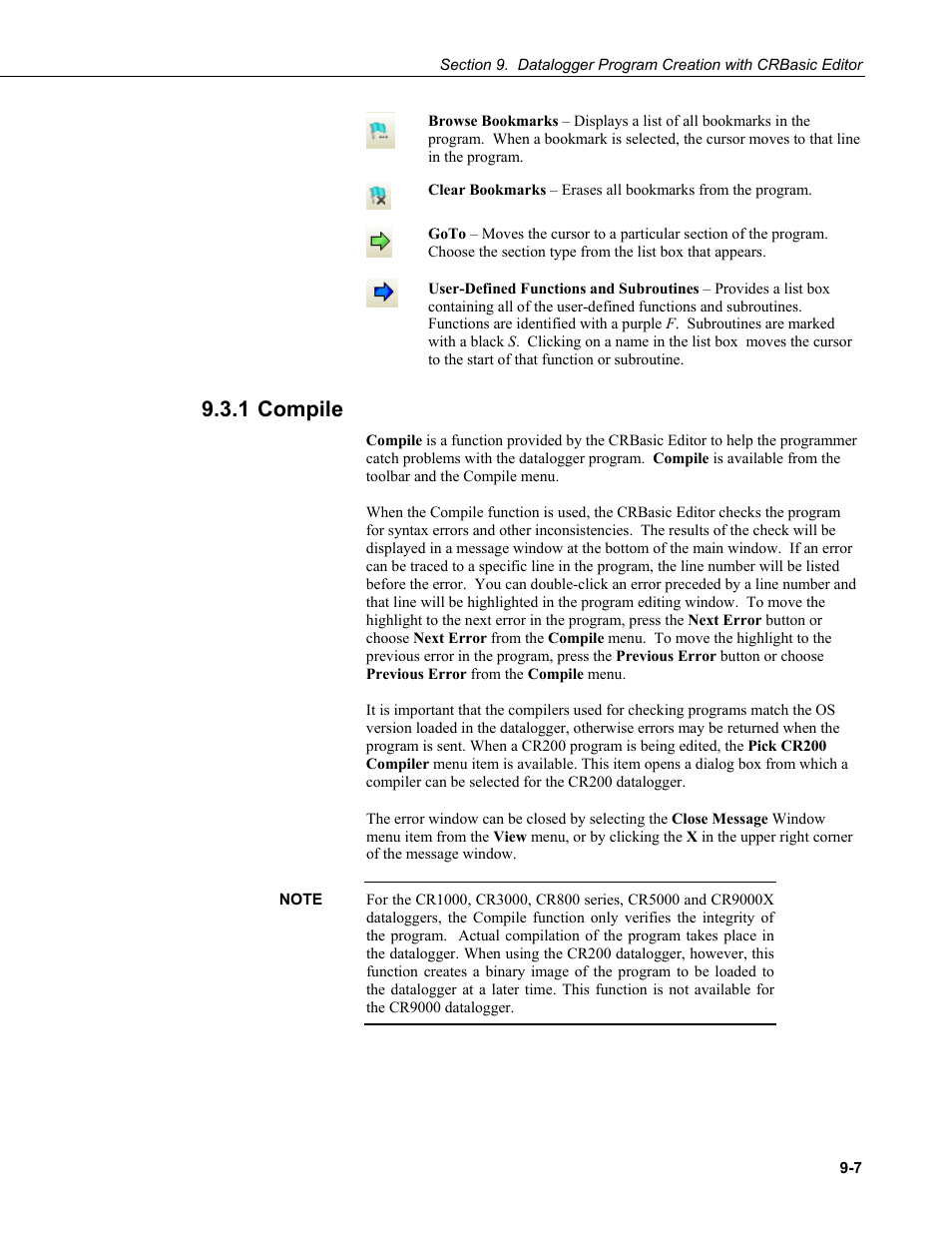 1 compile, 1 compile -7 | Campbell Scientific PC400 Datalogger Support Software User Manual | Page 169 / 254