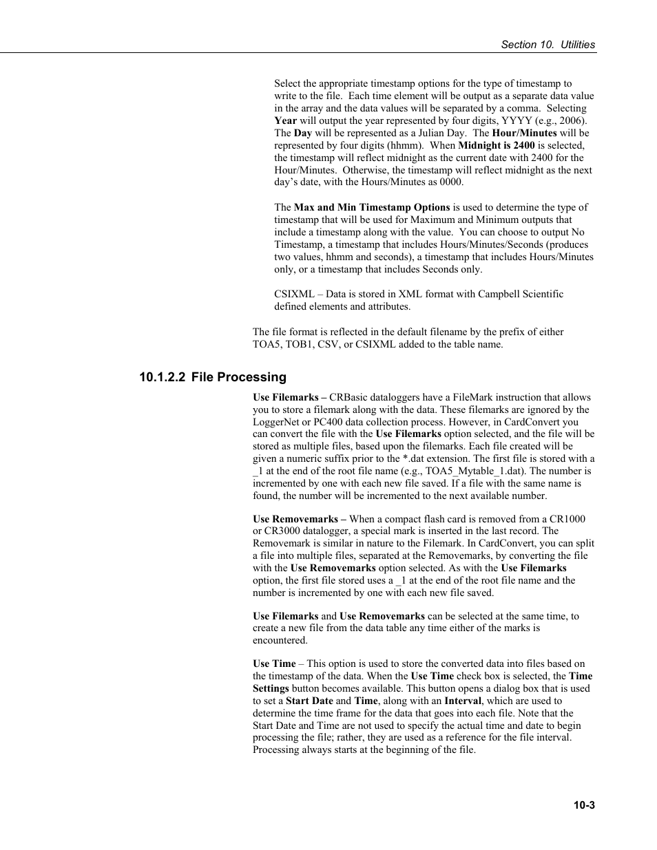 2 file processing, 2 file processing -3 | Campbell Scientific PC400 Datalogger Support Software User Manual | Page 197 / 254