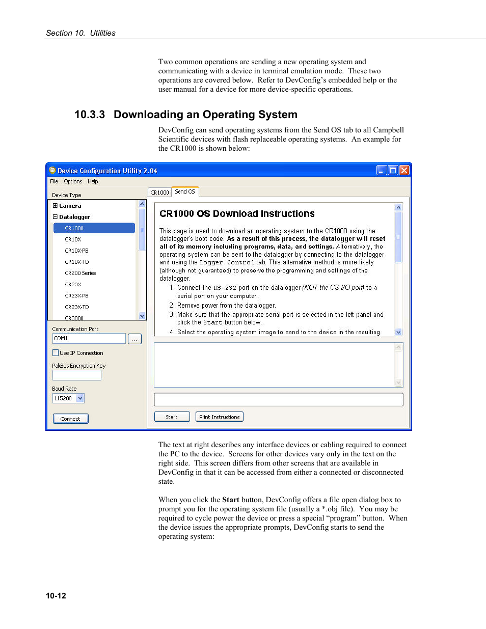 3 downloading an operating system, 3 downloading an operating system -12 | Campbell Scientific PC400 Datalogger Support Software User Manual | Page 206 / 254