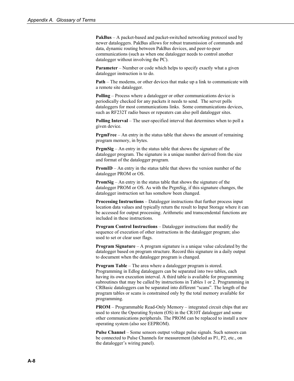 Campbell Scientific PC400 Datalogger Support Software User Manual | Page 220 / 254