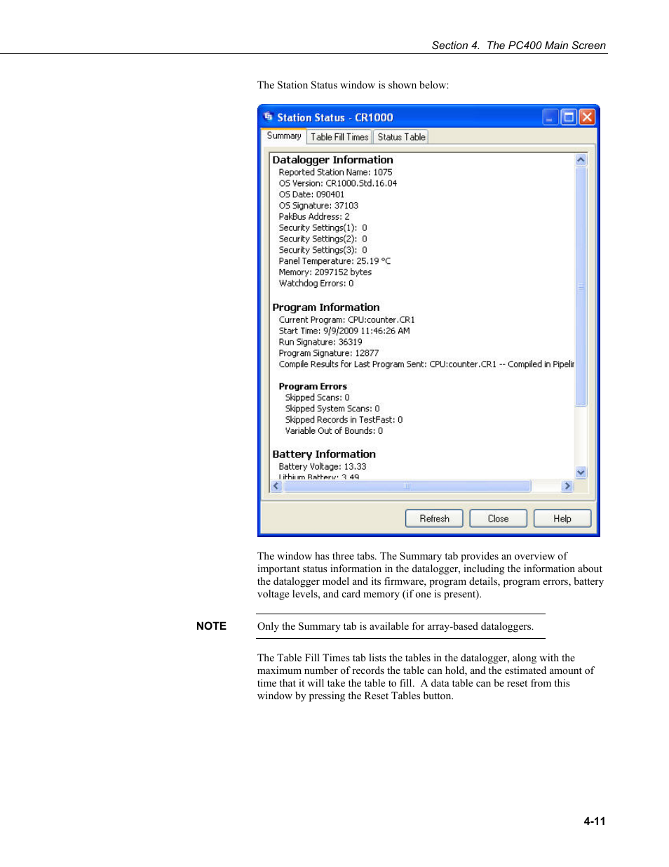 Campbell Scientific PC400 Datalogger Support Software User Manual | Page 35 / 254